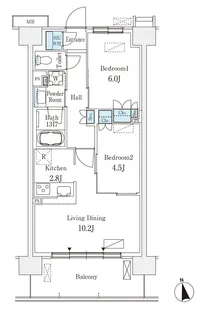 スカイグランデ津田沼【1階】の間取り