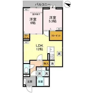 Noble raffiner上小町【3階】の間取り