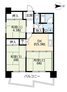 UR武庫川【11階】の間取り