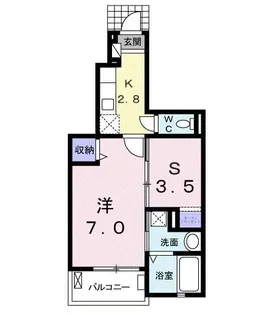 ニューエンパイヤB【1階】の間取り
