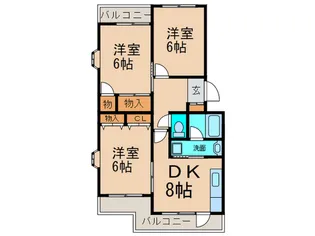 宮崎台オ-クビレッジE館【2階】の間取り