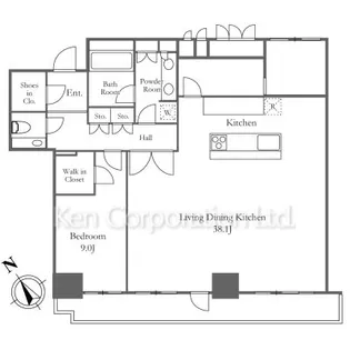 ワテラスタワーレジデンス【41階】の間取り