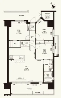 ニューガイア大分駅前No.63【4階】の間取り