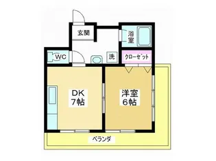 第6ひばりハイツ【4階】の間取り