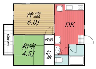 クレイル エミュー【2階】の間取り
