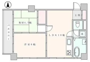 駒込台ハイツT棟【4階】の間取り