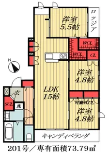 ドエル下総中山【2階】の間取り