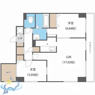 レジディア大通西【13階】の間取り