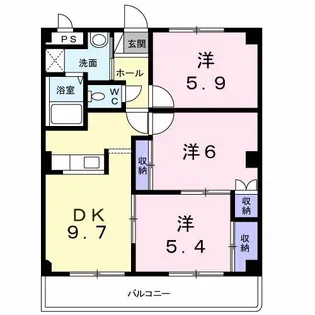 エランドール清水【1階】の間取り