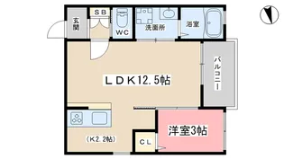 ショコラ音羽【3階】の間取り
