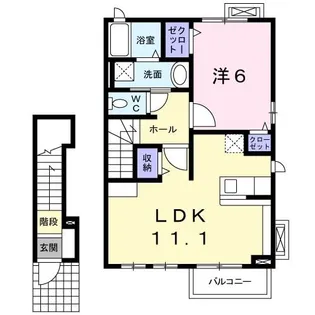 アルカンシエル大園【2階】の間取り
