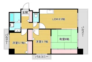 アビタシオン西なんば【9階】の間取り