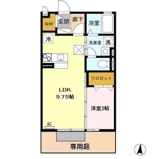 D’grance三塚(ディーグランセミツヅカ)【1階】の間取り