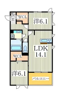 リシェスI【3階】の間取り