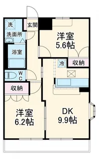ロンジェヴィータ【1階】の間取り