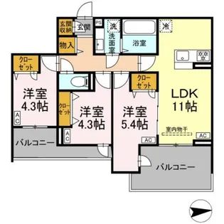 オルテンシア【3階】の間取り