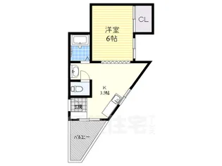 ツインハイツ上中条【3階】の間取り
