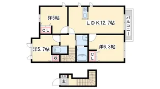MAST COURT加古川南 B棟【2階】の間取り