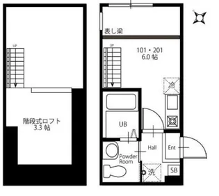ハーミットクラブハウス横浜久保町【1階】の間取り