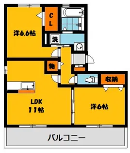 グランビューコート A【1階】の間取り