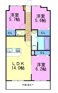 ヴィラージュエクセラン【5階】の間取り