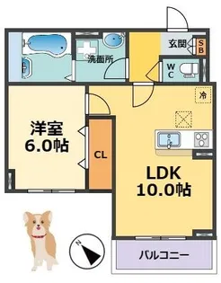 ヒカルサ西宮浜甲子園サウス【1階】の間取り