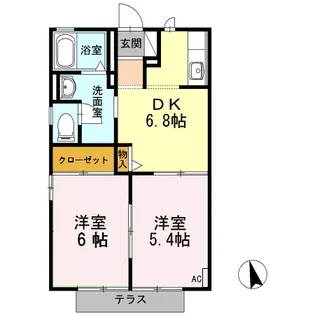 グランメール花輝【1階】の間取り