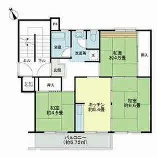 新金岡第三住宅7-21号棟【4階】の間取り