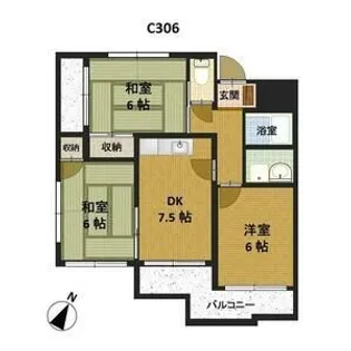 047 メゾン千咲【1階】の間取り