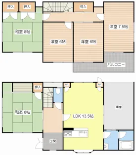 滋賀県米原市下多良1【一戸建】の間取り