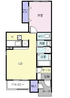 メゾンアンフィニB【1階】の間取り