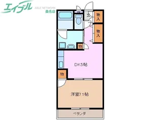 1DKの間取り画像