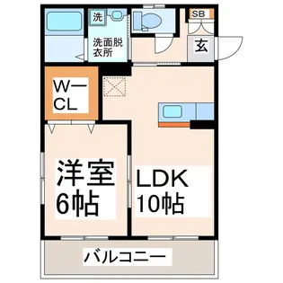 1LDKの間取り画像