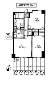 カーロヴィレッタカサイ【1階】の間取り