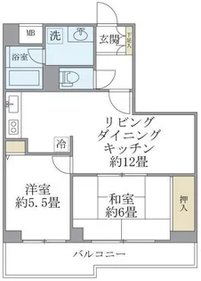 リエール若松町【5階】の間取り
