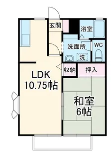 シャトルチグサ A棟【2階】の間取り