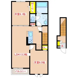 シャルール【2階】の間取り