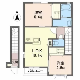 パルファン【2階】の間取り