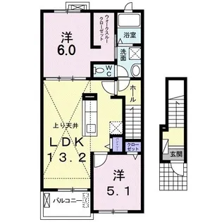 エレガント ヴェルスIII B【2階】の間取り