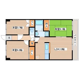 グラン・ミ・マリエ【3階】の間取り