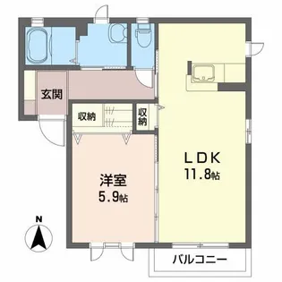 メゾン ト レスポアールB【1階】の間取り