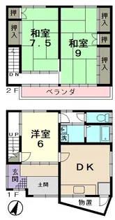 岐阜県多治見市滝呂町4【一戸建】の間取り