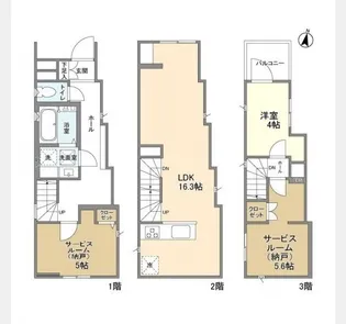 東京都杉並区阿佐谷北3【一戸建】の間取り
