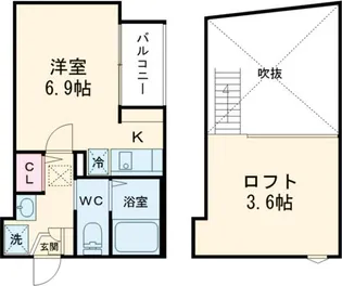 エクセラン東立石【3階】の間取り