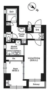 アイディ日本橋水天宮【8階】の間取り