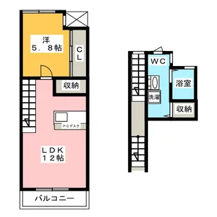 グリンリーフ若葉【2階】の間取り