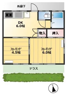 平田コーポ小手指【1階】の間取り