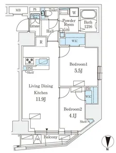 東京都台東区入谷2【マンション】の間取り