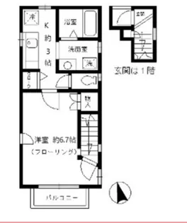 クレスト【3階】の間取り