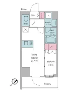 レジディア都立大【8階】の間取り
